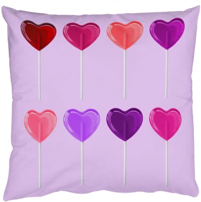 Sierkussens - Kussentjes Woonkamer - 50x50 cm - Lolly - Hart - Roze - Snoep