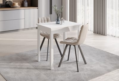 Meubella - Eetkamertafel Steve - Wit - 75 cm