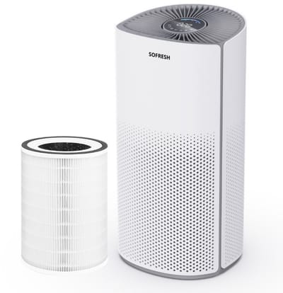 Sofresh luchtreiniger met app - 30 m² - Automatische stand + 6-in-1 filtersysteem - Luchtkwaliteitsindicator - Ionisator - UV - Luchtfilter - Air purifier met HEPA-filter