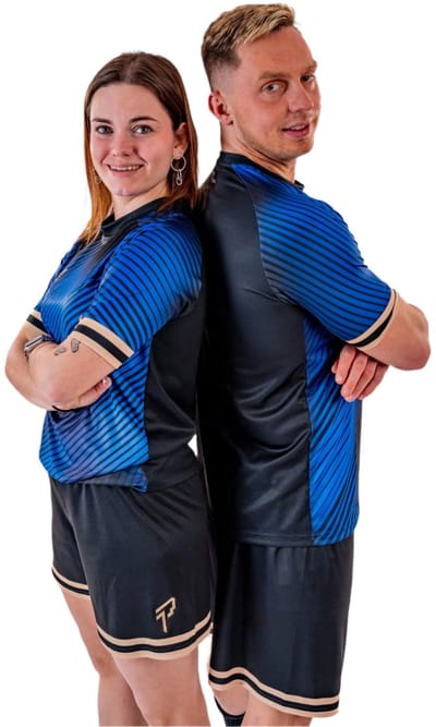 Proma Sports - Performance Shirt - Perception Black/Blue - 2XS/XS - ESPORTS / FOOTBALL Tenue - Kinderen - Volwassenen - Unisex - Teamsports - Fitnessshirt - Voetbalshirt - Tennisshirt - Padelshirt - Gamingshirt - Virtual Sim Racing F1 GT
