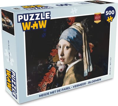 Puzzel Meisje met de parel - Vermeer - Bloemen - Legpuzzel - Puzzel 500 stukjes