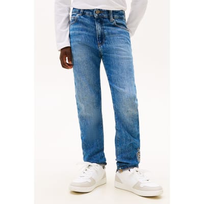 Tommy Hilfiger Boys Straight Denim Pants Denim Medium Vintage Größe: 8 | Jeans Outlet | Unisex | Blau
