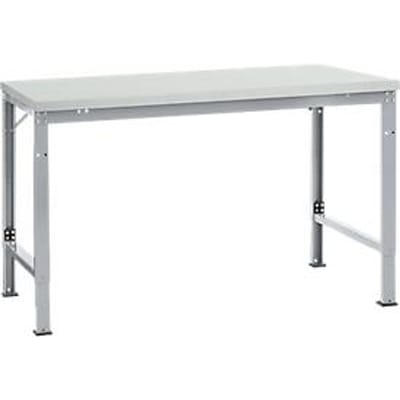 Manuflex basistafel UNIVERSAL Speciaal, 1500 x 1000 mm, melamine lichtgrijs, aluminium zilver