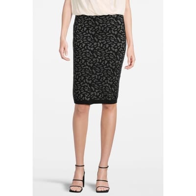 PINKO Giornalaio Gonna Jacquard Lure Black/silver Maat: XS | Midi Rokken Outlet | Dames | Zwart