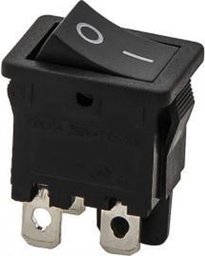 SCHAKELAAR - ‘on/off' - 250V 6A - ZWART - 4 polig