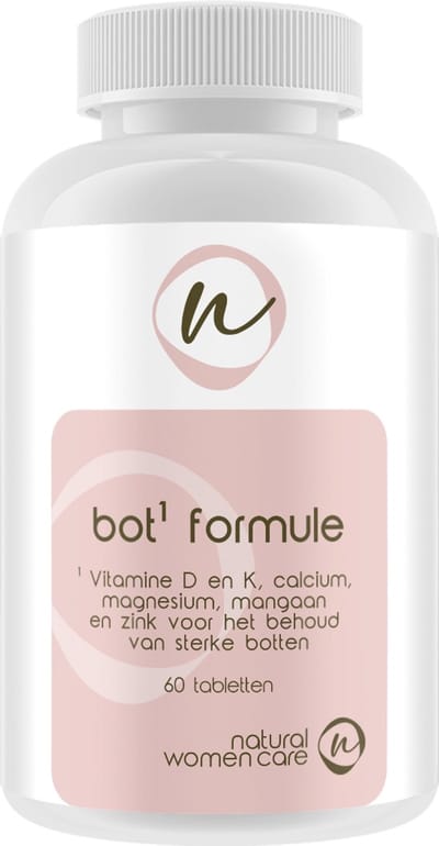 Natural Women Care - Bot Formule - Calcium, Magnesium, Zink, Mangaan, verrijkt met vitamine D & K2 en met Collageen type 2
