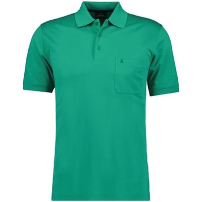 Ragman Softknit Poloshirt Breast Pocket Pima Cotton Mix Emerald Green / male