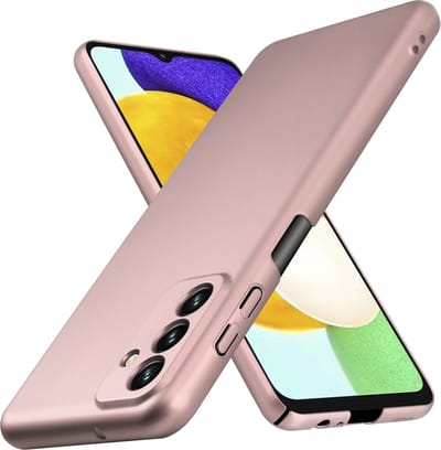 Cadorabo Hoesje geschikt voor Samsung Galaxy A13 5G in METAAL ROSE GOUD - Hard Case Cover beschermhoes in metaal look tegen krassen en stoten