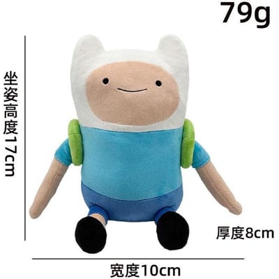 Schattige Adventure Time Pluche Speelgoed Bundel Zachte Knuffeldieren Poppen met Finn Groene Kikker Paarse Beer Perfect Verjaardagscadeau Cartoon Fans Verzamelaars 17-20cm blauw