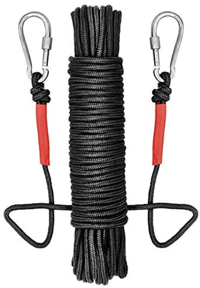 Multifunctioneel Nylon Touw 20m - Zwart, 8mm, 200kg Draagvermogen - Ideaal voor Magneetvissen en Vastzetten