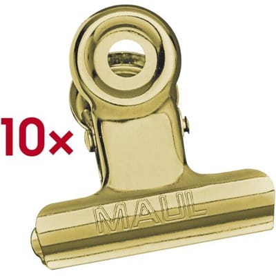 Pak met 10 papierklemmen »MAULstandard« 30 mm goud