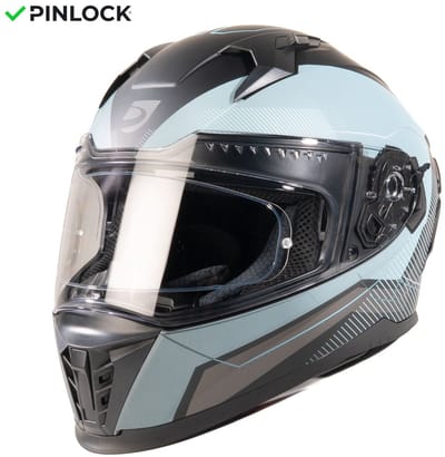 MOTOBLOUZ EROS NEOXYS Integraalhelm - ECE 22.06 gekeurde Helm Scooter, Motor & Brommer - Heren & Dames - Zwart Blauw Grijs - XL