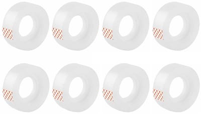 8 stuks kantoortape, doorzichtig plakband, afmetingen 18 mm x 20 m, transparant plakband met sterke hechting
