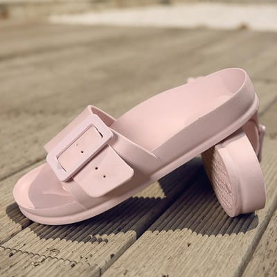 Litfun Zomer Sandalen voor Dames   EVA Platte Slippers Buiten Antislip Strand Slippers Dames Slipper Huis Badkamer Slides 35-36 white