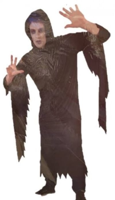 Zombiejurk met kap/(bivak)muts - 3-5 jaar - maat 48-50 S kind - zombie - halloween