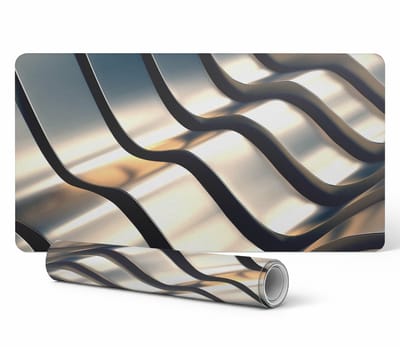 Gaming muis- en toetsenbordmat met golvende metalen lijnen, 90x45 cm