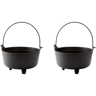 Seau chaudron de sorcière noire Halloween 2 pièces sans pulvérisateur en plastique Seau à bonbons Trick Or Treat