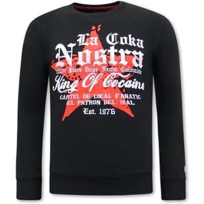 Heren Sweater - Escobar King Of Cocaine - Zwart