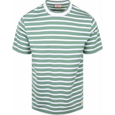 Armor-Lux T-Shirt Hèritage Strepen Groen - Maat XXL - Heren - Casual T-shirts
