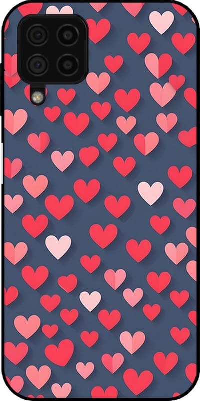 Smartphonica Telefoonhoesje Geschikt voor Samsung Galaxy A22 4G met Roze en Rode Hartjes Opdruk - TPU Backcover Case With Rosé and Red Heart Design geschikt voor Samsung Galaxy A22 4G