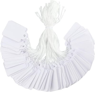 Kleine vierkante prijskaartjes met draad voor sieraden en kleding - 500 stuks merkloos