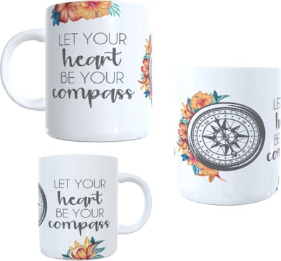 Bedrukte beker - mok - tekst - let your heart be your compass