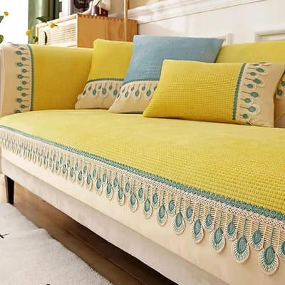 Fleece Sofahoes Antislip Plaid Sofa Kussen High-End Woonkamer Universele Meubels Stofdicht Volledige Hoes 1/2/3/4 Zits 70x70cm 1pc