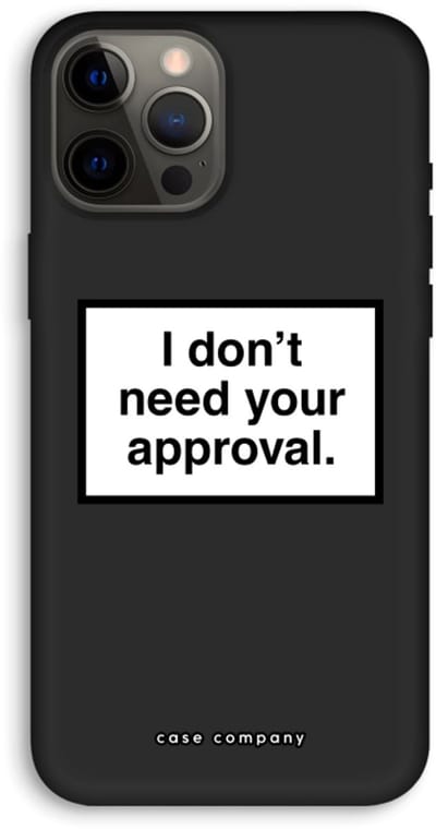 Case Company® - Hoesje geschikt voor iPhone 12 Pro Max hoesje - Don't need approval - Biologisch Afbreekbaar Telefoonhoesje - Bescherming alle Kanten en Schermrand