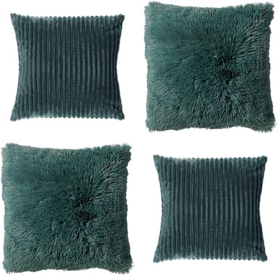 Dutch Decor - KUSSENSET - 4-delig - Cosy Layers - 60x60 cm, 45x45 cm - inclusief binnenkussens - groen - Met Ritssluiting – Decoratie Kussens - Comfortabele kussentjes voor op de Bank