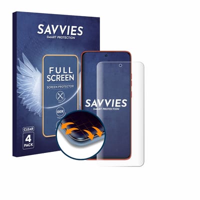 Savvies - Screenprotector voor Motorola Moto 60 Neo - Folie Beschermfolie transparant volledig dekking 4 Stuks