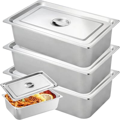 Set van 3 Ronde Bakkers, 32.5 x 17.5 x 6.5 cm, Roestvrijstalen Bakvormen voor Perfecte Ovenresultaten, Ideaal voor Bakken, Koken en Serveren