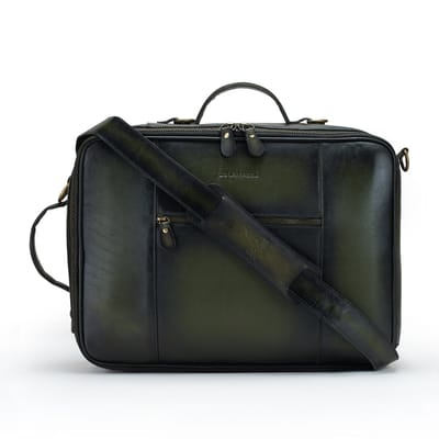 DE LAMASSU® (Zander) 2-in-1 Leren Rugzak & Schoudertas – Echt Volnerf Leer – Laptop 15,6 Inch – Camera & Business Tas – Unisex