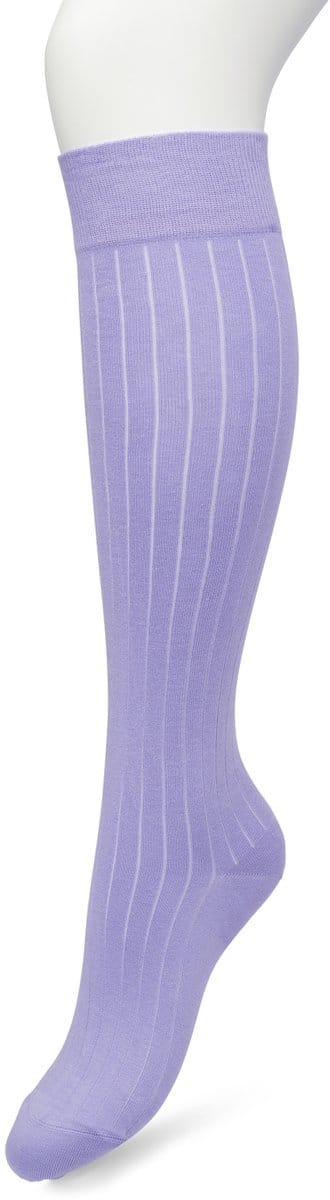 Bonnie Doon Bio Rib Kniekousen Dames Lila maat 36/42 - Klassiek Rib patroon - Biologisch Katoen - Ultiem comfort - Rib Knee High - OEKO-TEX - Gladde Naden - Duurzaam Huidvriendelijk Bio Katoen - Licht Paars - Dusted Peri - BP221414.217