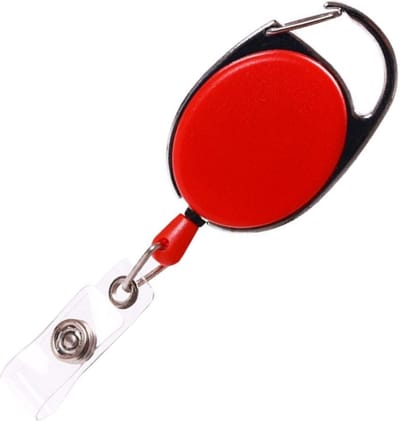 Fako Bijoux - Uittrekbare sleutelhanger Met Koord - Rolspeld - Yoyo - Jojo - Skipashouder - Nylon - 36x56mm - Rood