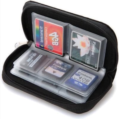 Scoby - Opberghoes SD-kaarten - Opberghoes voor geheugenkaartjes - Opberg tasje voor 22 kaartjes - Opberghoesje - Zwart