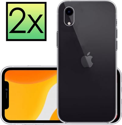 Hoesje - 2 Stuks - Geschikt voor Apple iPhone XR - Sterk & Shockproof - Case Siliconen - Back Cover - Telefoon Hoes - Transparant