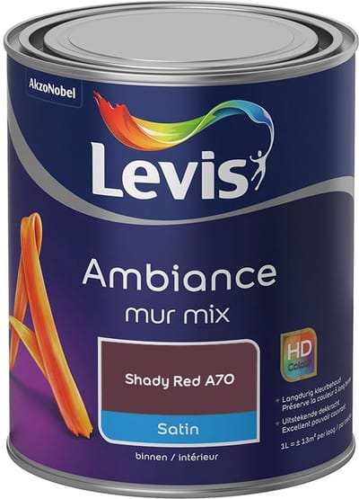 Levis - Ambiance Mur Satin Mix - Shady Red A70 - Mengverf - 1 L