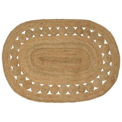 vidaXL - Gebied - Tapijt - Naturel - 100 - x - 152 - cm - Jute