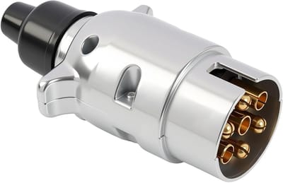 7-polige stekker en socket voor aanhangwagens, aluminium met waterdichte afdichting, 12V aansluitingen voor caravans en vrachtwagens