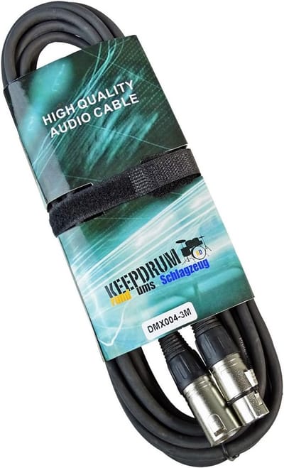 DMX-kabel 3 meter 3-polig XLR 100 ohm - mannelijk naar vrouwelijk voor lichtbesturing