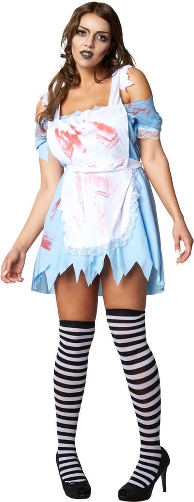 dressforfun - Zombie Alice M - verkleedkleding kostuum halloween verkleden feestkleding carnavalskleding carnaval feestkledij partykleding - 302241