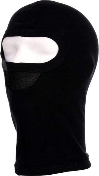 One hole motorhelm muts / skimuts - zwart - mesch katoen - one size - outdoor / bivak / wintersport / ondermuts - eengaats balaclava