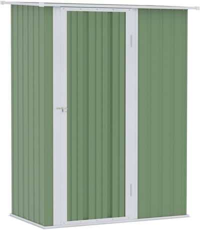 Clruro Tuinhuis - 142 x 84 x 189 cm - met deuren en afsluitbaar - Staal - Groen