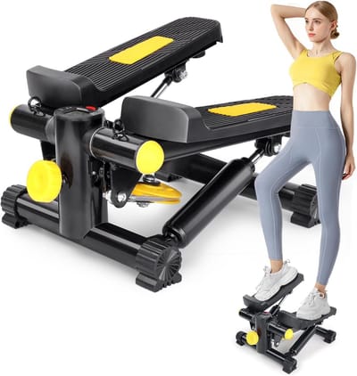 Stepper Fitness - Hometrainer - Crosstrainer Mini - Zwart met geel