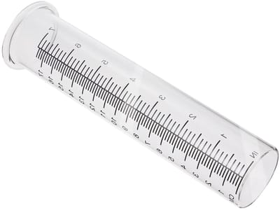 Regenmeter Reageerbuis - Meetcilinder Glas - Neerslag Meten - Hoge Resolutie Schaal - 2 Stuks 21 cm - Transparant