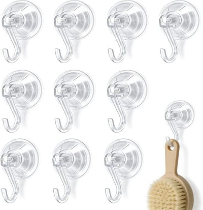 Set van 10 sterke zuignappen met haken, ideaal voor badkamer, keuken en ramen, tot 5 kg draagkracht, eenvoudig te bevestigen zonder boren