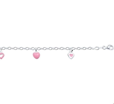 Zilveren Armband hart 2 1018886 13 cm