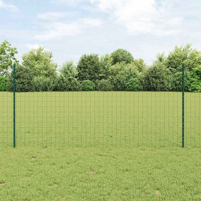 vidaXL - Euro-hek - met - palen - 10 - x - 1,2 - m - PVC-Coated - Staal - Groen - Mesh
