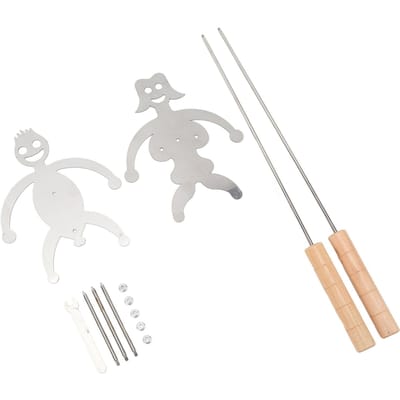Brochettes de barbecue amusantes et réutilisables en acier inoxydable pour homme et femme, faciles à tenir, idéales pour les fêtes L