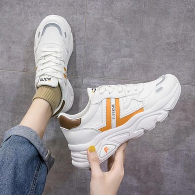Herfst Nieuwe Veelzijdige Casual Sportschoenen Ins Tide Kleine Witte Schoenen Vrouwelijke Studenten Platform Papa Schoenen 40 gray
